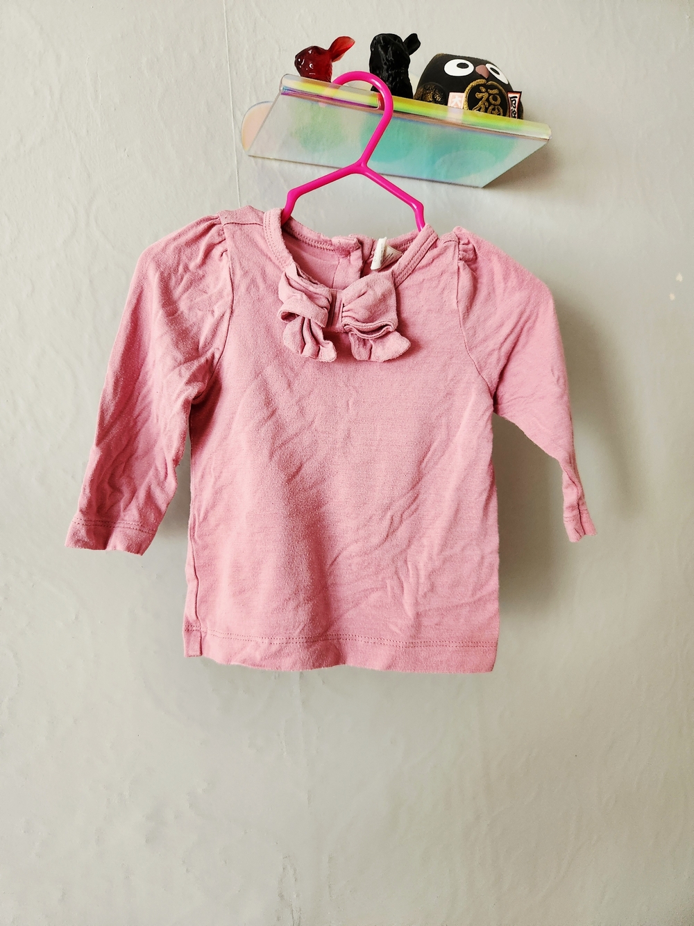 kate quinn Pink Long-Sleeve Top with Bow Detail